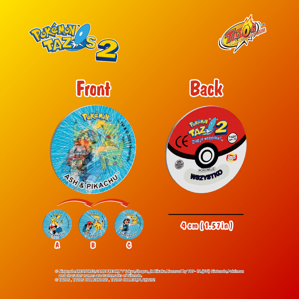Tazos Pokémon 3D Set 2 Album Full Set Poland Lays Edition (50/50)