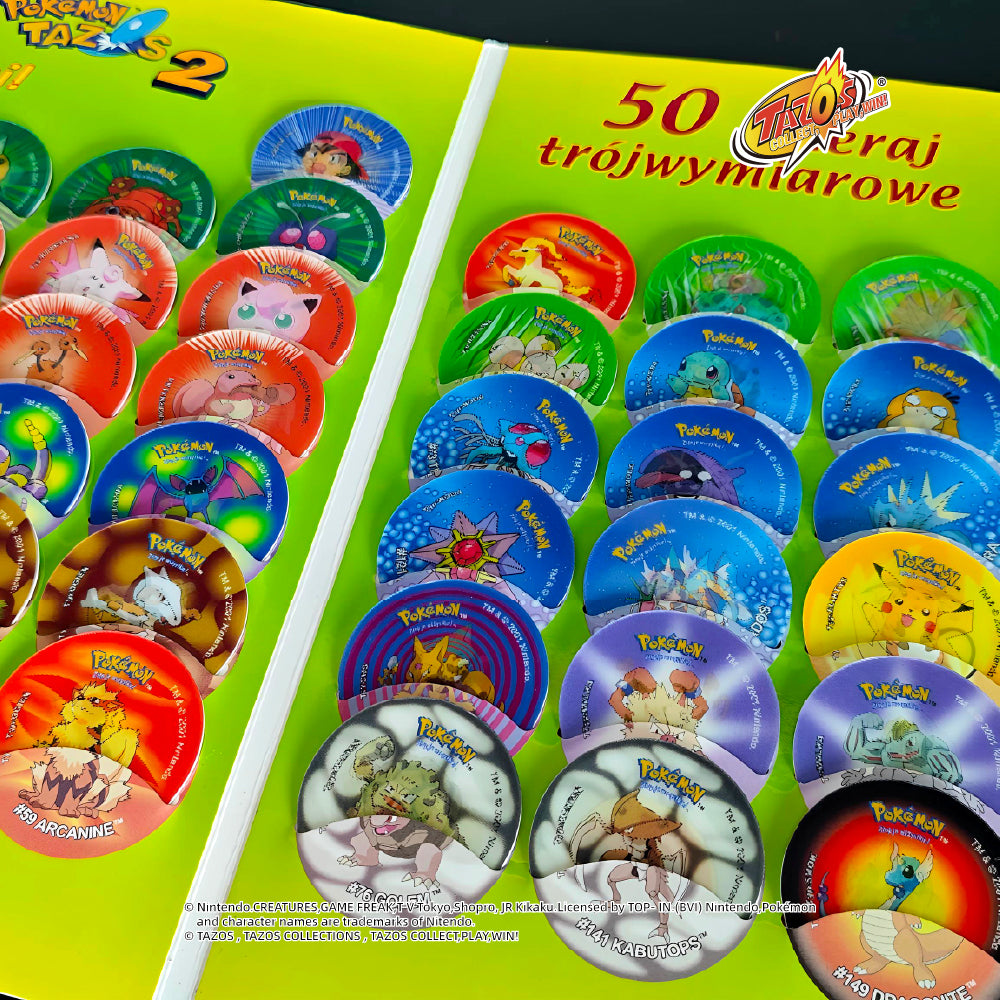 Tazos Pokémon 3D Set 1 Album Full Set Poland Lays Edition (50/50)